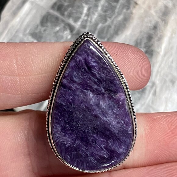 Charoite Antique Styled Ring Size 9 and a Half - Picture 7 of 7